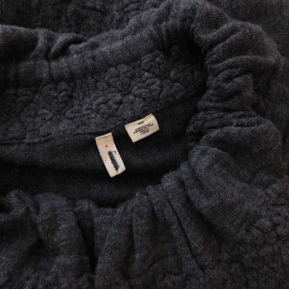 Anthropologie MOTH Gray Wool Ha'penny Cardigan Ruffled Cinched Tie Neck Medium - Picture 9 of 11